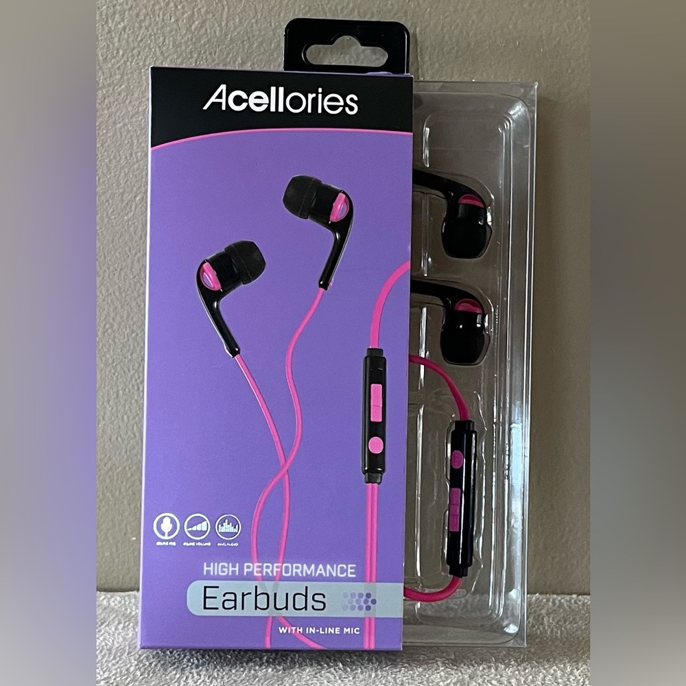 Acellories High Performance Earbuds- Pink